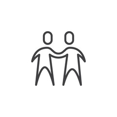 Colleagues meeting line icon