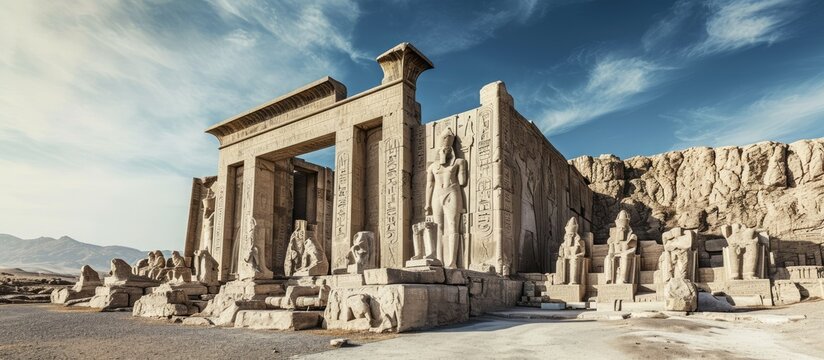 Ancient carvings in Persepolis Shiraz Persepolis. with copy space image. Place for adding text or design