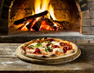 Foto op Plexiglas Italian pizza and oven © PRILL Mediendesign