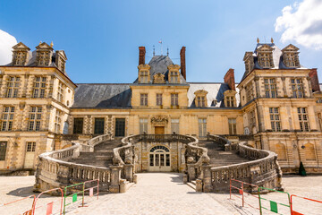Fontainebleau palace (Chateau de Fontainebleau) outside Paris, France
