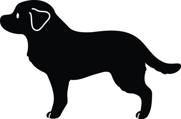 Simple and cute silhouette of Labrador Retriever in side view with details