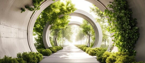 Green and sustainable public architecture. with copy space image. Place for adding text or design