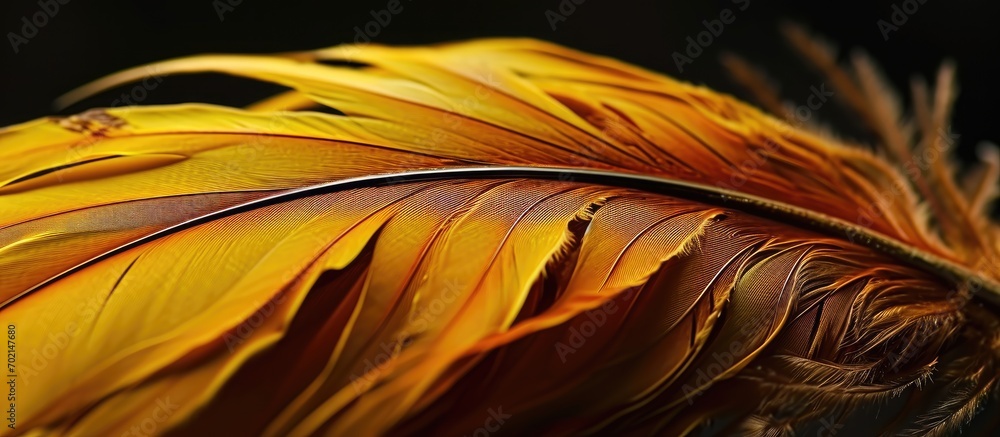 Poster a large sea feather sarcophilus grandis is yellow with orange feathers apparently too heavy to hold 