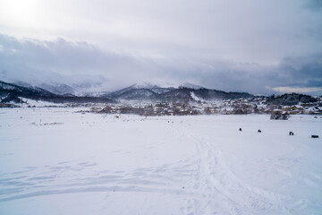 Fototapeta na wymiar View of Bakuriani, winter resort in Georgia