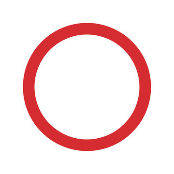 blank red circle sign board isolated on transparent background. use for sign icon vector illustration