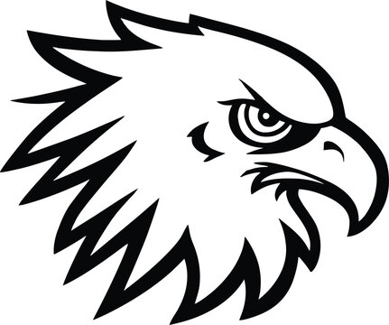 Eagle heads black and white vector image