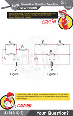 University and high school exam question form, Mathematics, physics, geometry, biology, eps, Next generation problems, two sister, speech bubble, template, experiment