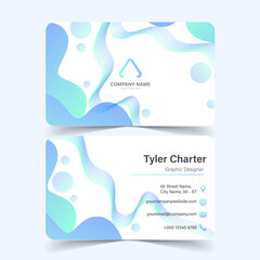 Business card template design fluid color style