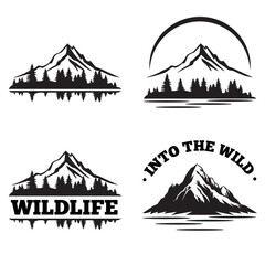 mountain vector logo wilderness