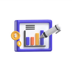 financial data 3d icon