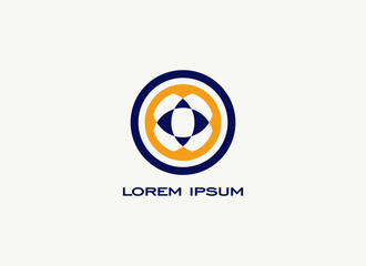 Abstract circle logo design. Abstract circle logo with arrow.