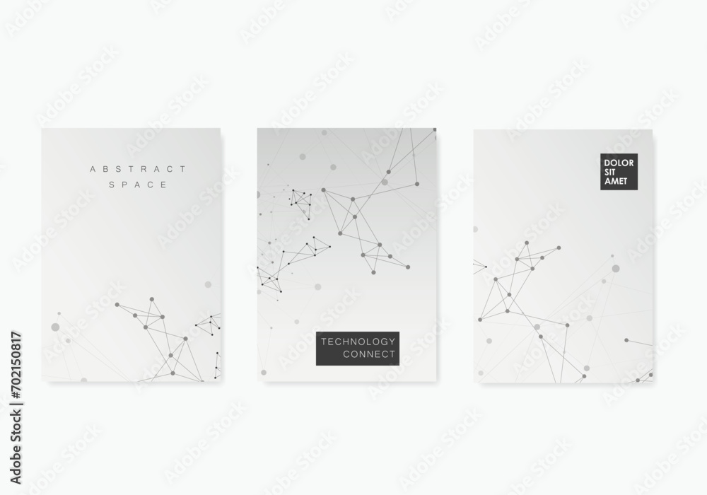 Poster black connect dot line connect on grey cover templates. abstract vector background. technology conce