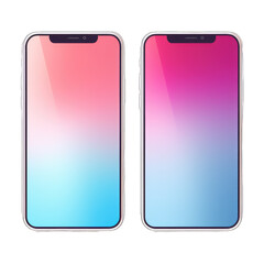 two modern smartphones with vibrant gradient screens