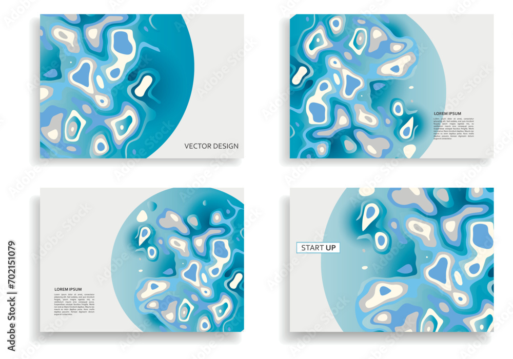 Poster abstract modern graphic elements. brochure cover templates. dynamical blue forms and shapes. vector 