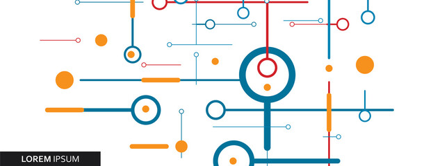 Global network technology concept. Network nodes plexus background. Circle nodes and line elements. Data blockchain vector
