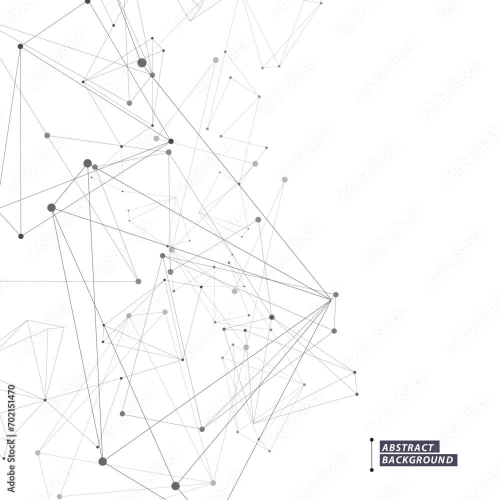 Aufkleber Geometric concept structure network. Abstract polygonal with connecting dots and lines. Global connect element. Data polygonal vector