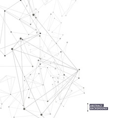 Geometric concept structure network. Abstract polygonal with connecting dots and lines. Global connect element. Data polygonal vector