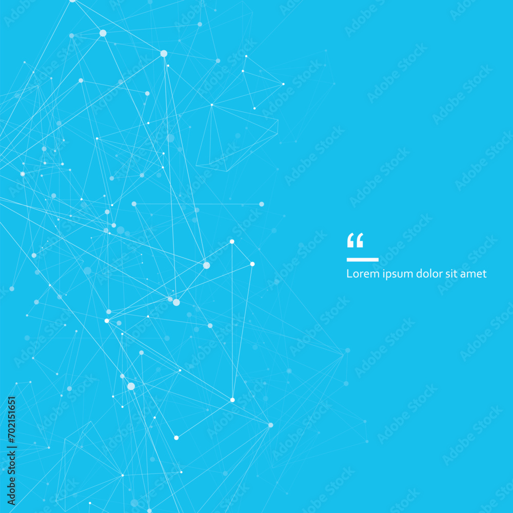 Poster Connecting dots and lines. Graphic plexus element. Molecule or atom or dna concept. Science and technology vector background