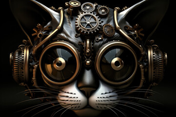 Cat In A Steampunk-Inspired Style