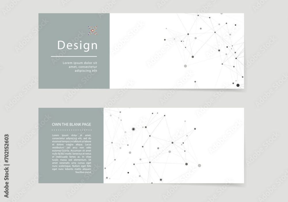 Aufkleber Vector banner design. Modern connecting dots and lines. Global network connection. Geometric abstract background
