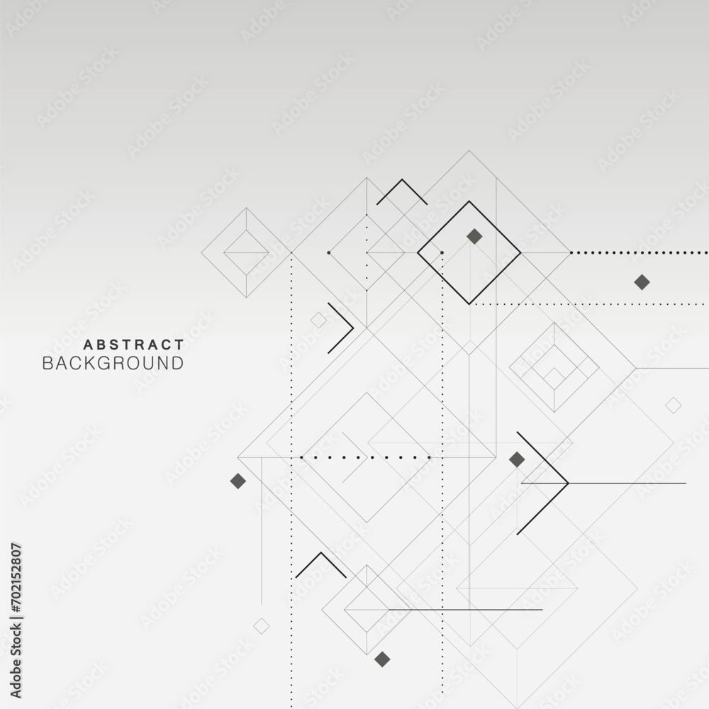 Poster Abstract modern geometric background. Squares and dots and lines design. Vector simple illustration