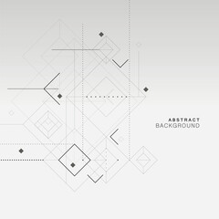 Vector background with geometric elements. Connect simple design with abstract technology. Lines and dots and square and triangle