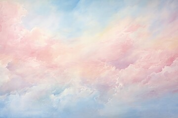 watercolor pastel pink with tranquil sky blue background