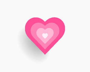 Tunnel of Concentric heart. Romantic concentric heart. hearts isolated icon