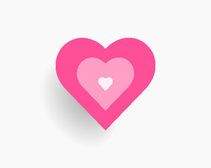 Romantic concentric heart. vector illustration