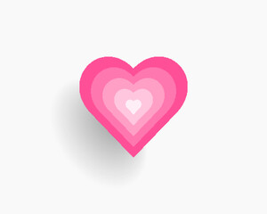 Romantic concentric heart. heart isolated icon.