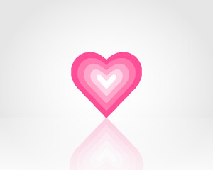 Romantic concentric heart. heart isolated icon. Valentine Day