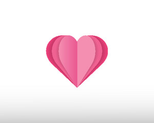 paper heart on white background. Love vector illustration
