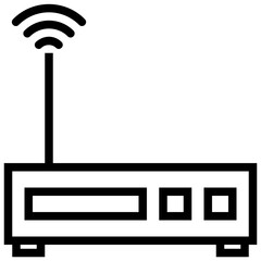 Wifi Router Line Vector Icon