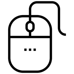Computer Mouse Line Vector Icon
