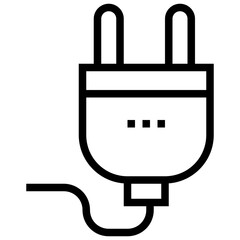 Power Plug Line Vector Icon
