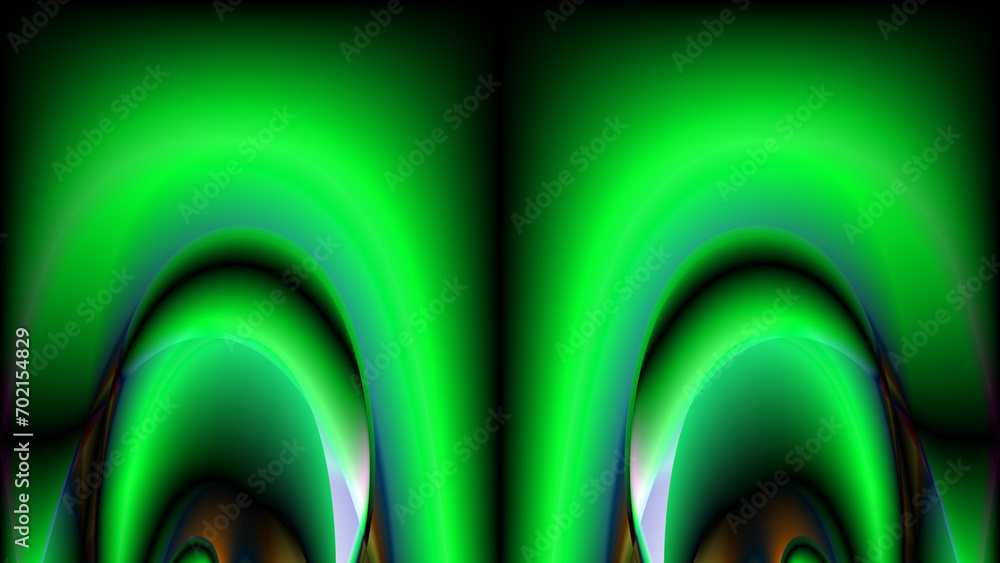 Aufkleber smooth curved shades of green colour gradient design symmetric pattern
