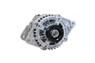 generator for the car is isolated, new Power generator on a white background, car spare parts