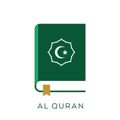 The Holy Quran icon vector. Al Quran icon vector illustration.