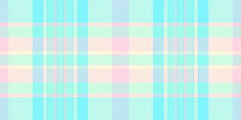 Exotic tartan texture vector, creative check fabric plaid. Many seamless pattern background textile in light yellow and cyan colors.