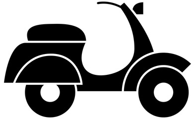 Motorcycle icon. Scooter silhouette. Delivery, traffic, logistics and speed concept