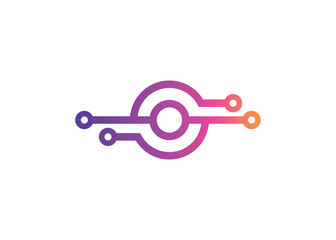 Letter O Technology vector monogram logo design template. Letter O molecule, Science and Bio technology Vector logo