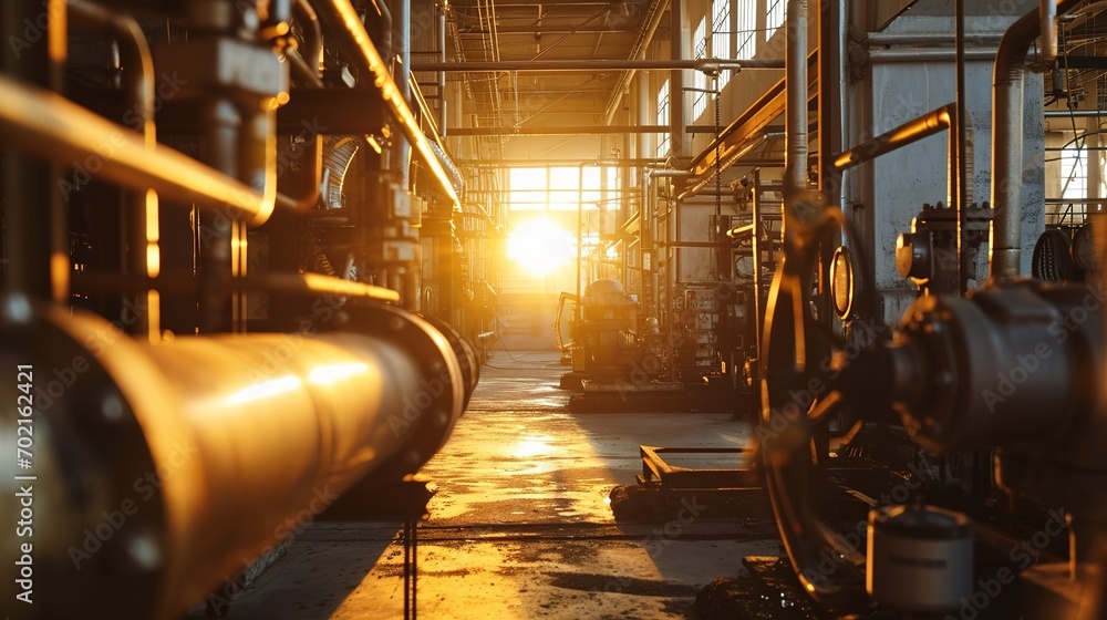 Canvas Prints Equipment, cables and piping as found inside of a industrial power plant