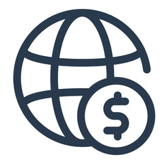 Global Globe Icon for International Business