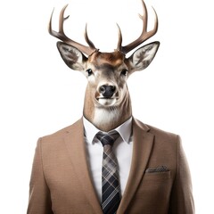 deer dressed in man business suit