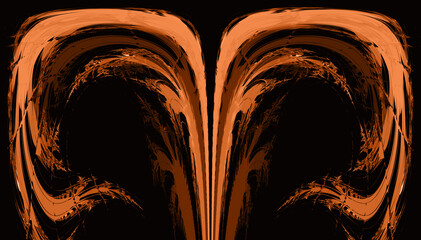 brightly orange gold coloured fronds on a black background