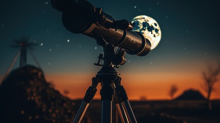 Beautiful telescope against the backdrop of space