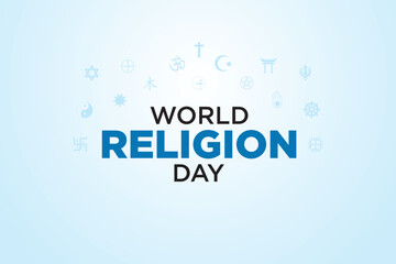 vector graphic of World religion Day is good for World religion Day celebration. flat design. flyer design.flat illustration. - obrazy, fototapety, plakaty