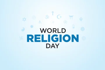 Fotobehang vector graphic of World religion Day is good for World religion Day celebration. flat design. flyer design.flat illustration. © Noman Ashiq