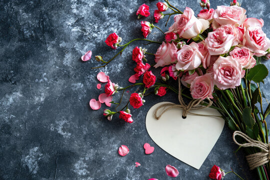 A backdrop adorned with romantic gestures and traditions, providing ample empty space for personalized text or messages.