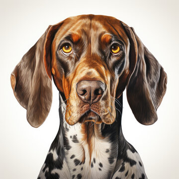 watercolor German Shorthaired Pointer clipart, Generative Ai